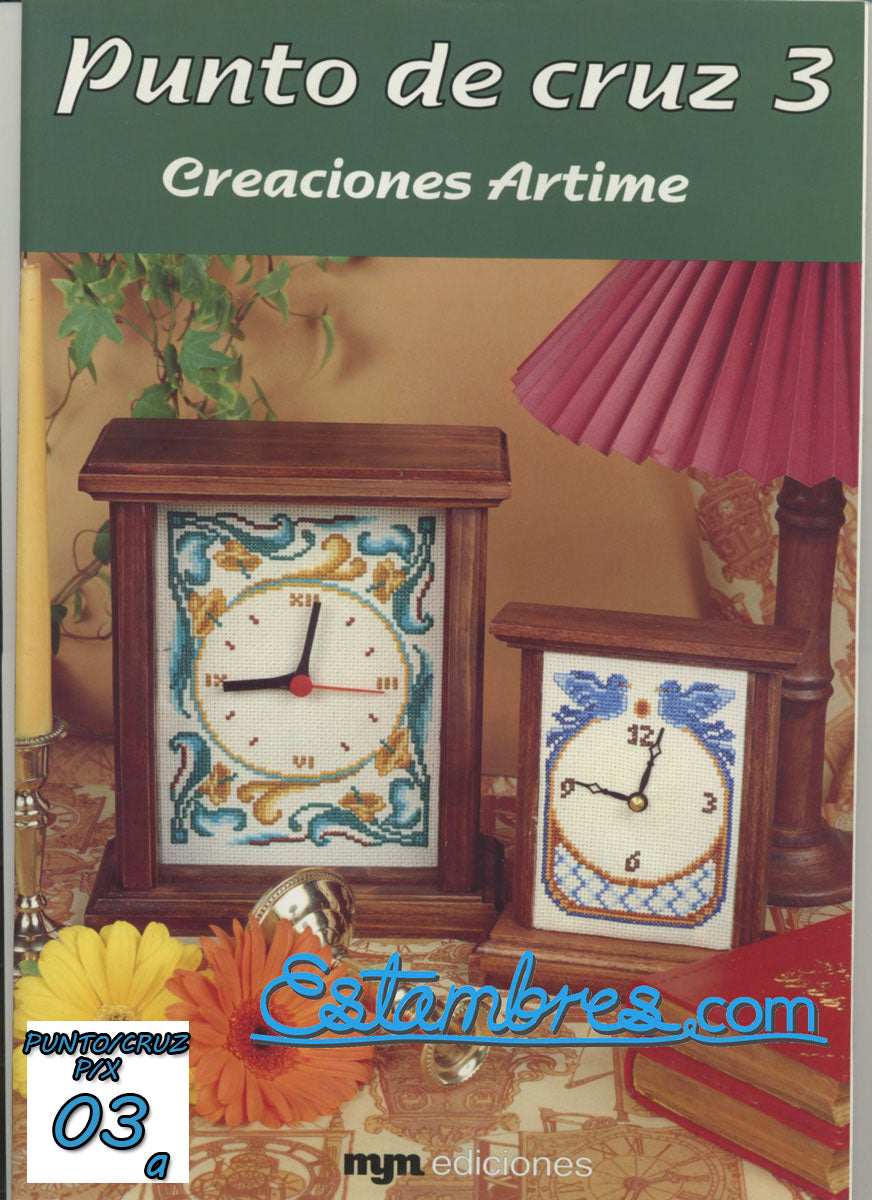 Revista Española de Punto de Cruz de la coleccion Artime, contiene muestras elaboradas en punto de cruz, con sus respectivos esquemas de Punto de Cruz, y su respectiva lista de colores a usar, para cada grafico.