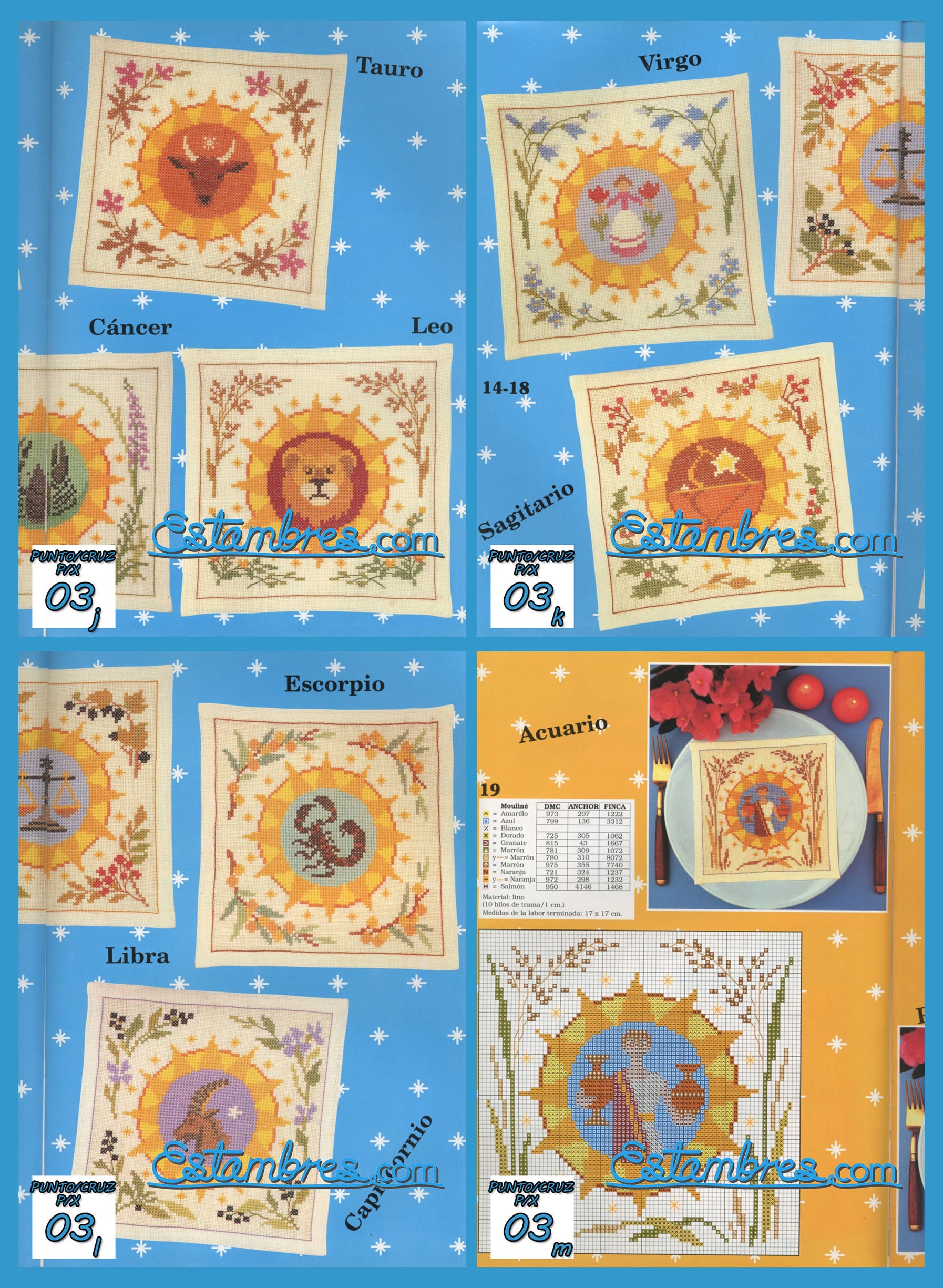 Revista Española de Punto de Cruz de la coleccion Artime, contiene muestras elaboradas en punto de cruz, con sus respectivos esquemas de Punto de Cruz, y su respectiva lista de colores a usar, para cada grafico.