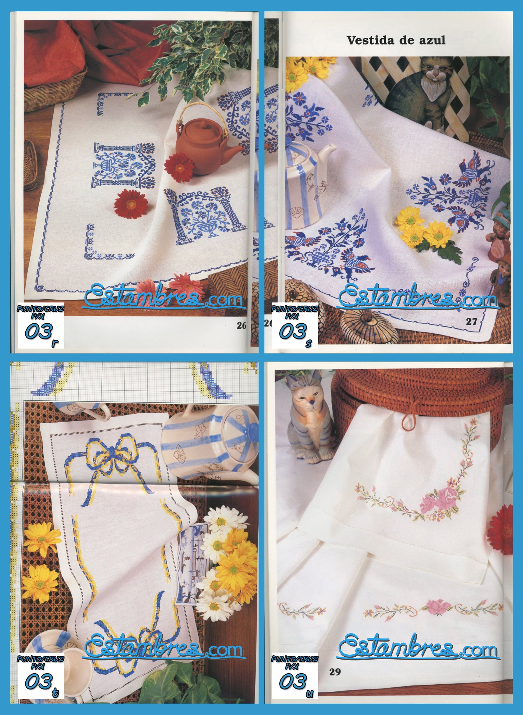 Revista Española de Punto de Cruz de la coleccion Artime, contiene muestras elaboradas en punto de cruz, con sus respectivos esquemas de Punto de Cruz, y su respectiva lista de colores a usar, para cada grafico.