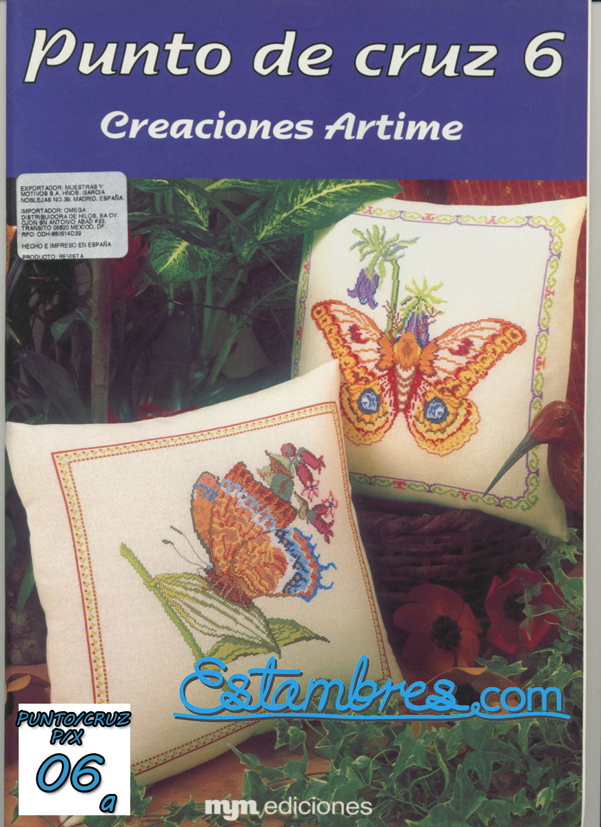 Revista Española de Punto de Cruz de la coleccion Artime, contiene muestras elaboradas en punto de cruz, con sus respectivos esquemas de Punto de Cruz, y su respectiva lista de colores a usar, para cada grafico.