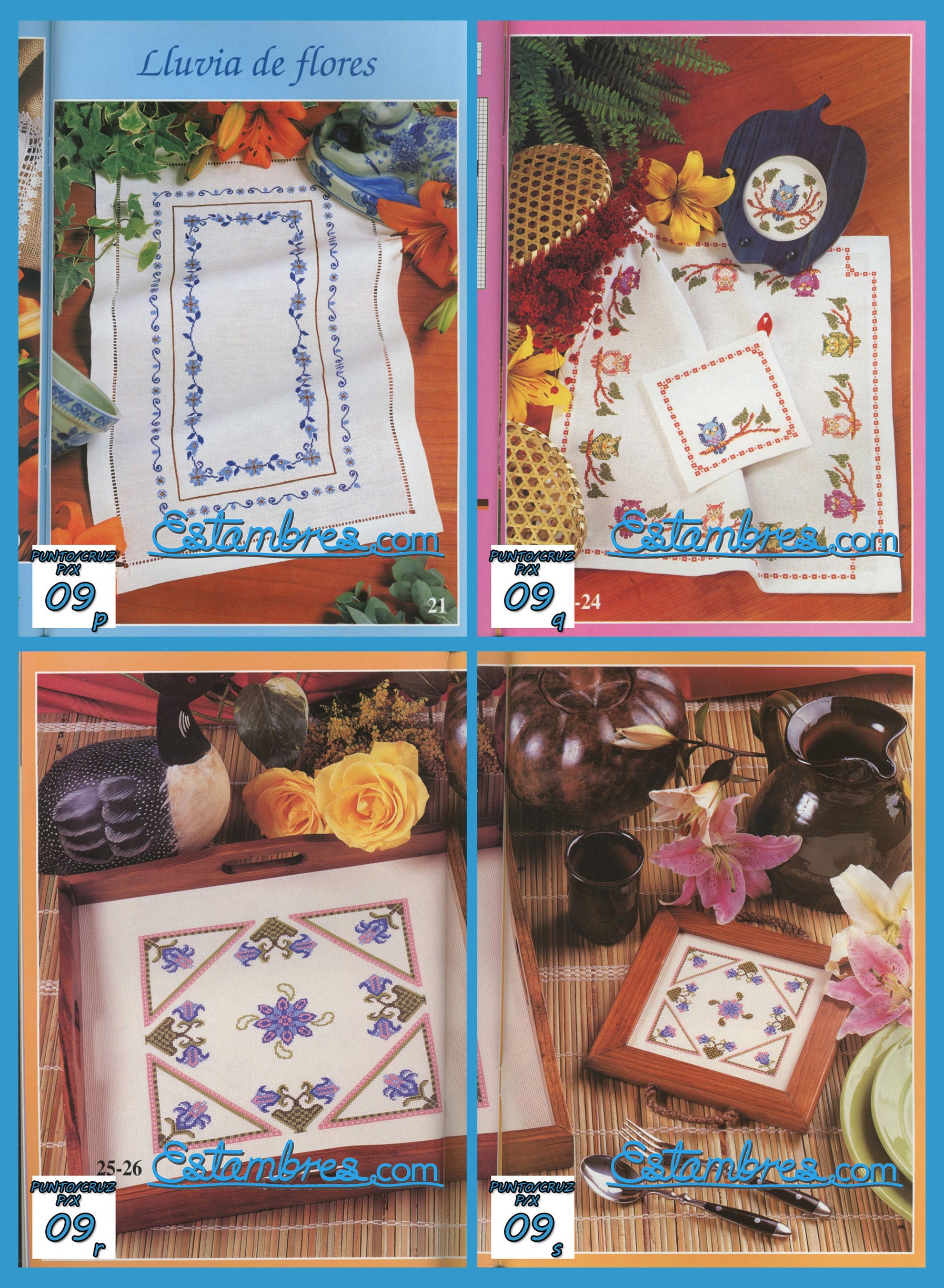 Revista Española de Punto de Cruz de la coleccion Artime, contiene muestras elaboradas en punto de cruz, con sus respectivos esquemas de Punto de Cruz, y su respectiva lista de colores a usar, para cada grafico.
