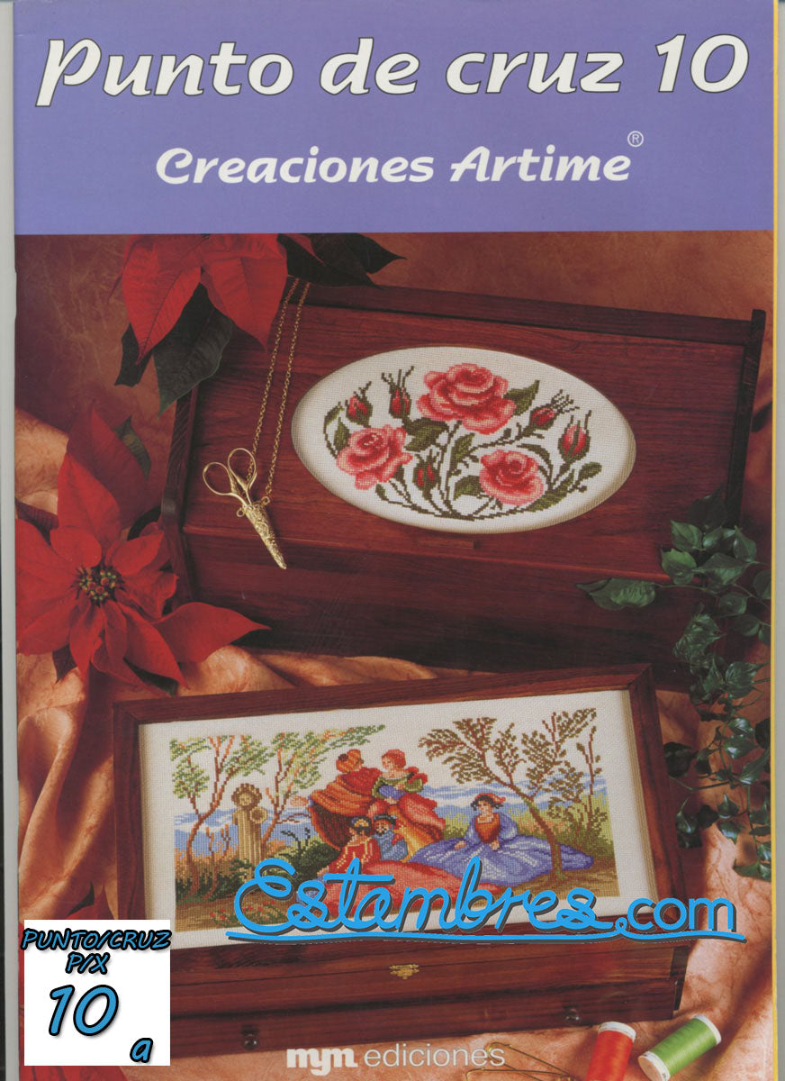 Revista Española de Punto de Cruz de la coleccion Artime, contiene muestras elaboradas en punto de cruz, con sus respectivos esquemas de Punto de Cruz, y su respectiva lista de colores a usar, para cada grafico.