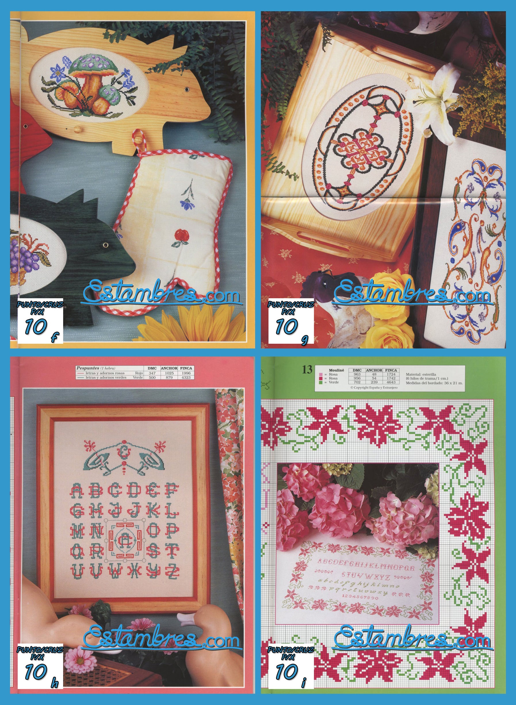 Revista Española de Punto de Cruz de la coleccion Artime, contiene muestras elaboradas en punto de cruz, con sus respectivos esquemas de Punto de Cruz, y su respectiva lista de colores a usar, para cada grafico.