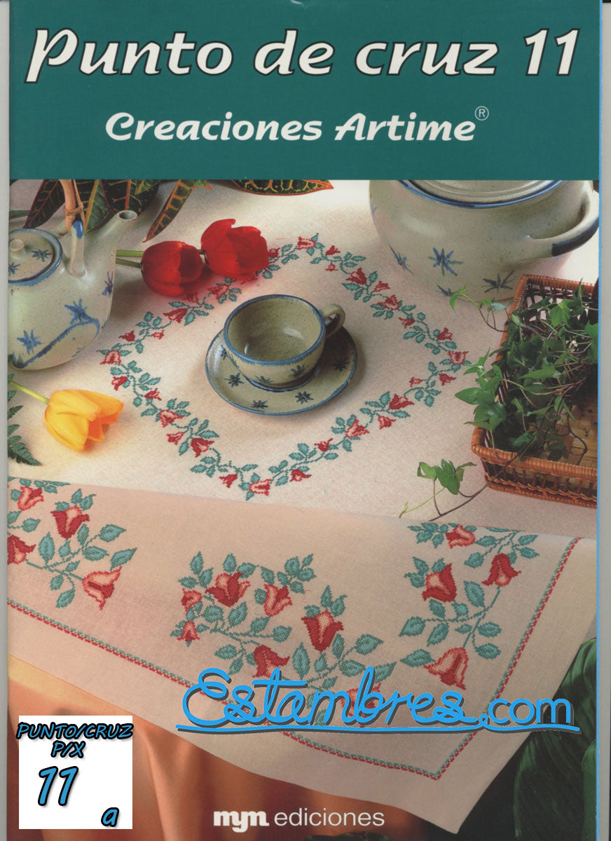 Revista Española de Punto de Cruz de la coleccion Artime, contiene muestras elaboradas en punto de cruz, con sus respectivos esquemas de Punto de Cruz, y su respectiva lista de colores a usar, para cada grafico.