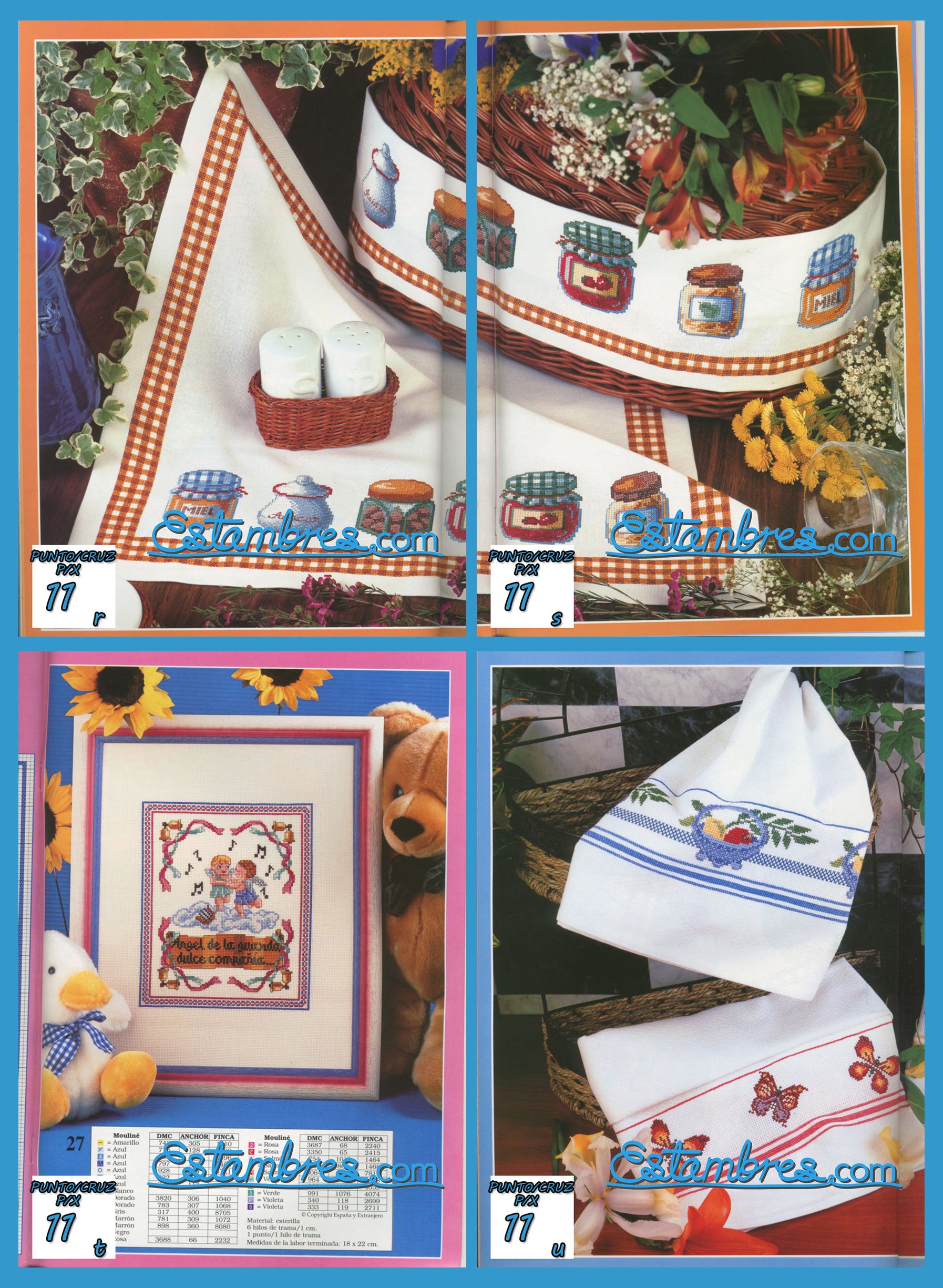 Revista Española de Punto de Cruz de la coleccion Artime, contiene muestras elaboradas en punto de cruz, con sus respectivos esquemas de Punto de Cruz, y su respectiva lista de colores a usar, para cada grafico.