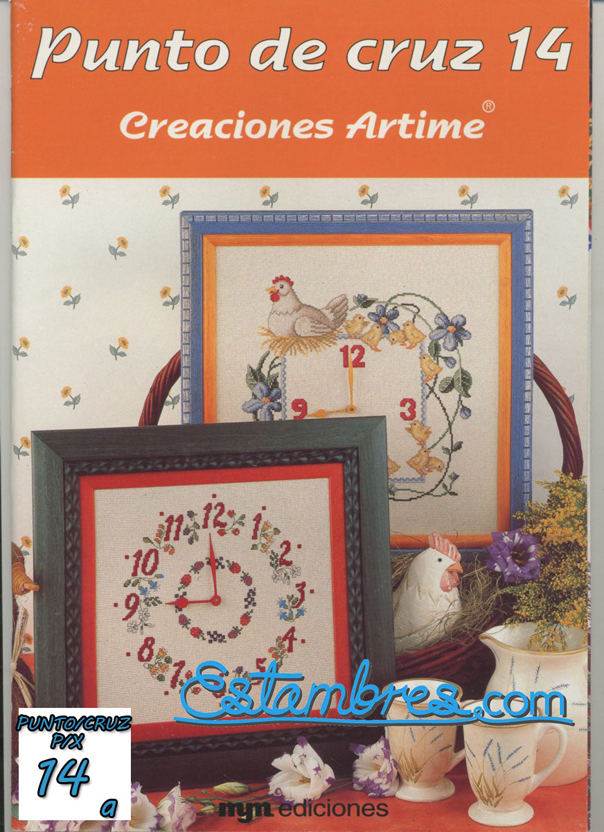 Revista Española de Punto de Cruz de la coleccion Artime, contiene muestras elaboradas en punto de cruz, con sus respectivos esquemas de Punto de Cruz, y su respectiva lista de colores a usar, para cada grafico.