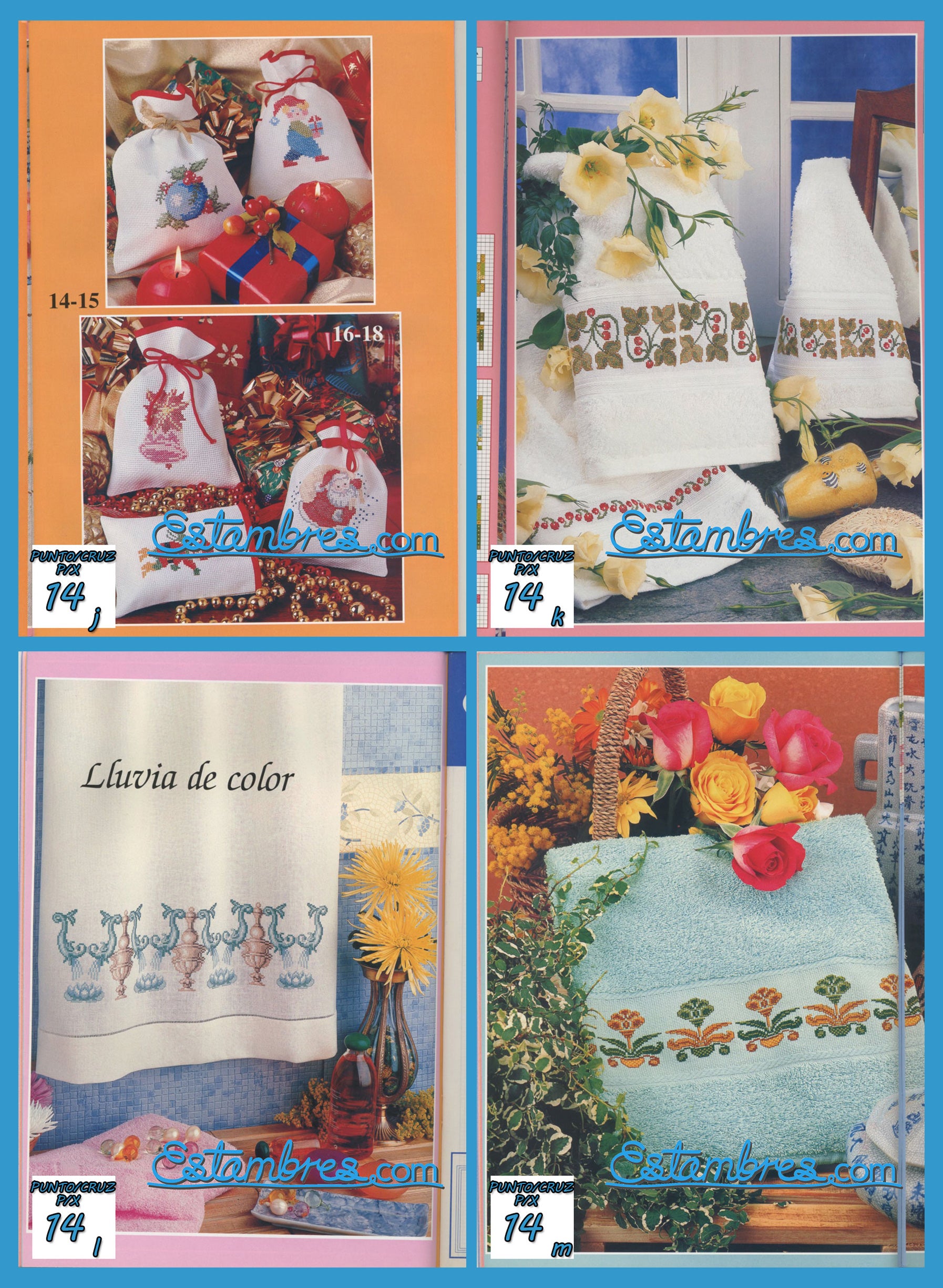 Revista Española de Punto de Cruz de la coleccion Artime, contiene muestras elaboradas en punto de cruz, con sus respectivos esquemas de Punto de Cruz, y su respectiva lista de colores a usar, para cada grafico.