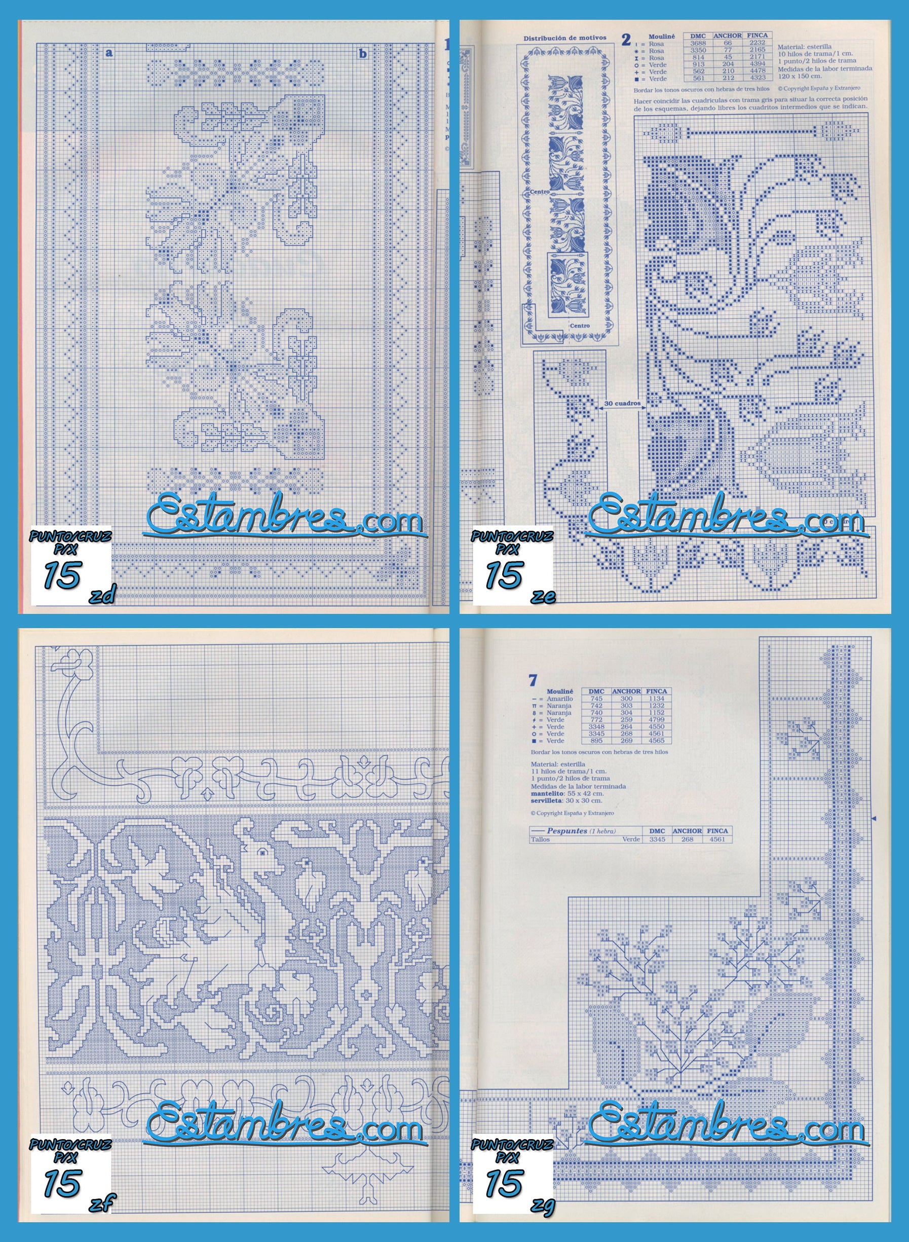 Revista Española de Punto de Cruz de la coleccion Artime, contiene muestras elaboradas en punto de cruz, con sus respectivos esquemas de Punto de Cruz, y su respectiva lista de colores a usar, para cada grafico.