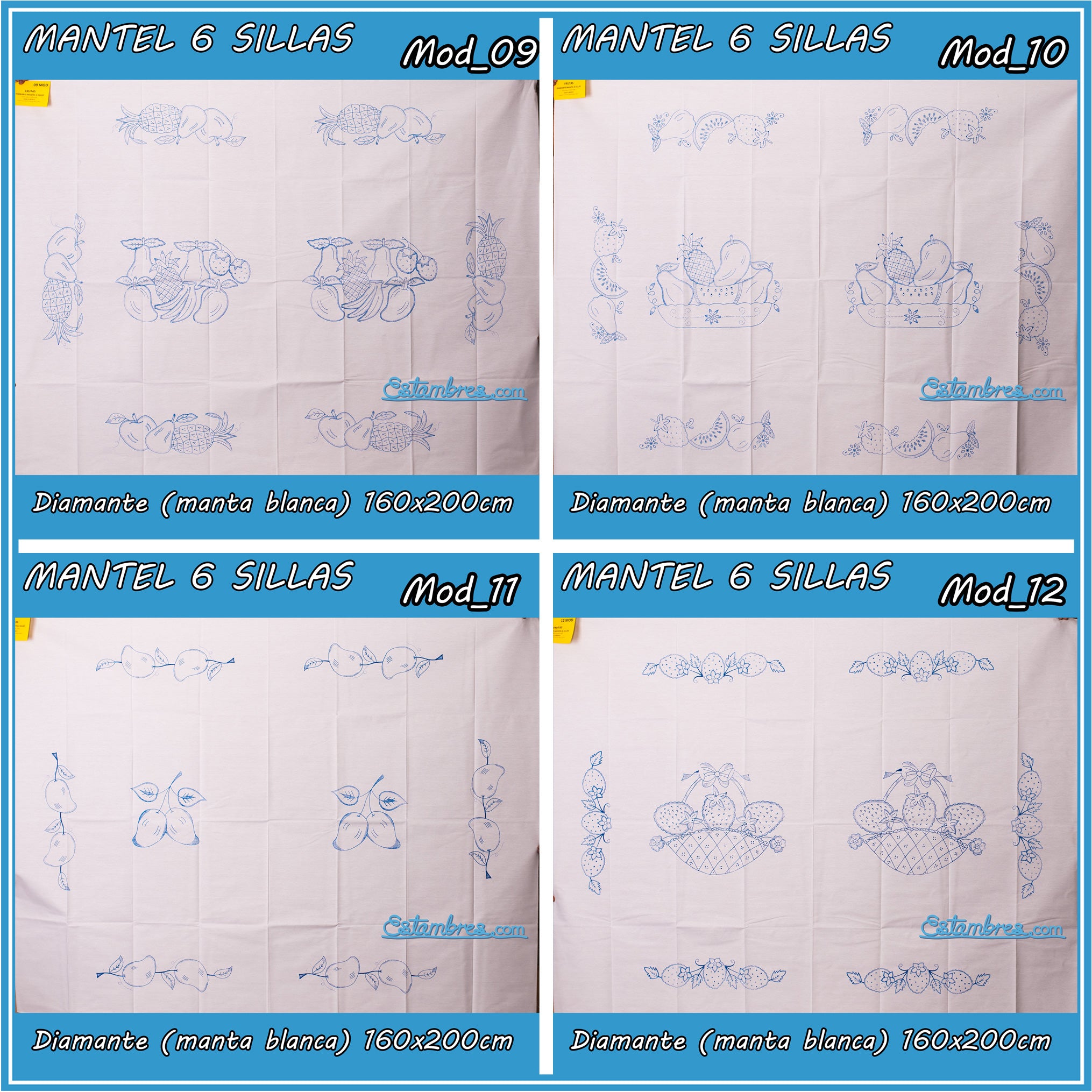Mantel Diamante para Bordar de 6 Sillas