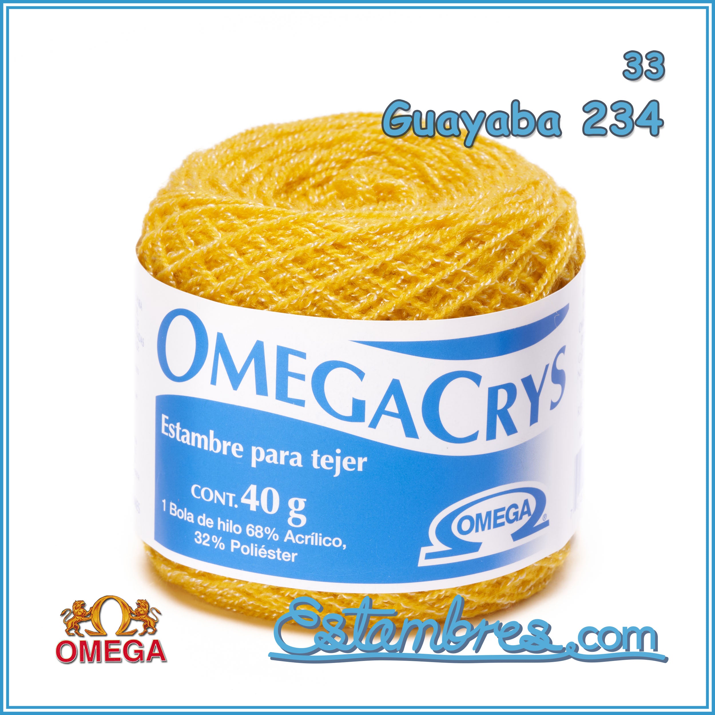 HILO OMEGACRYS DE 100G #225 VERDE LIMON*