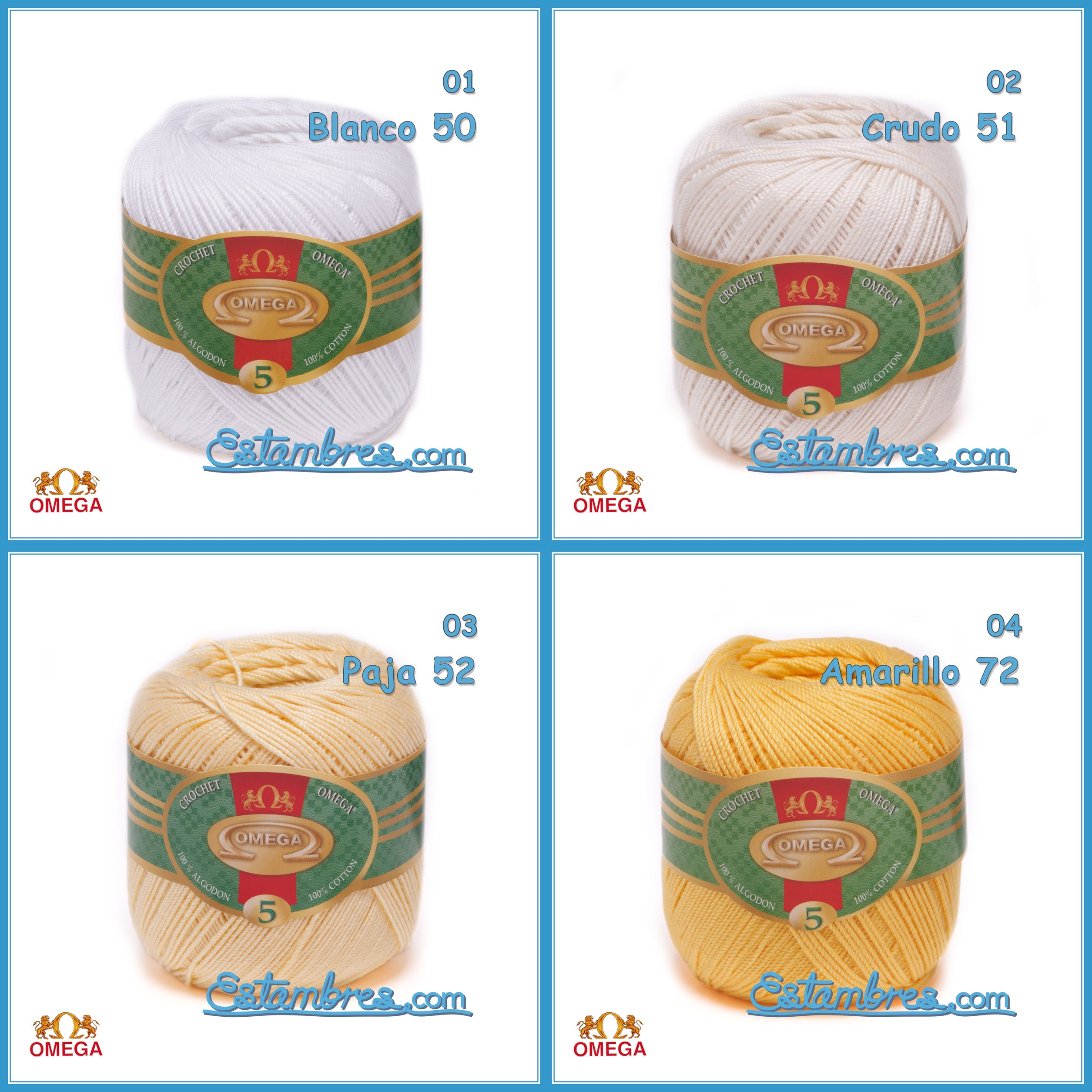 Tamaño 12 colores neutros 50 grs 100% hilo de ganchillo mercerizado juego  de 2 bolas de algodón (beige 1)