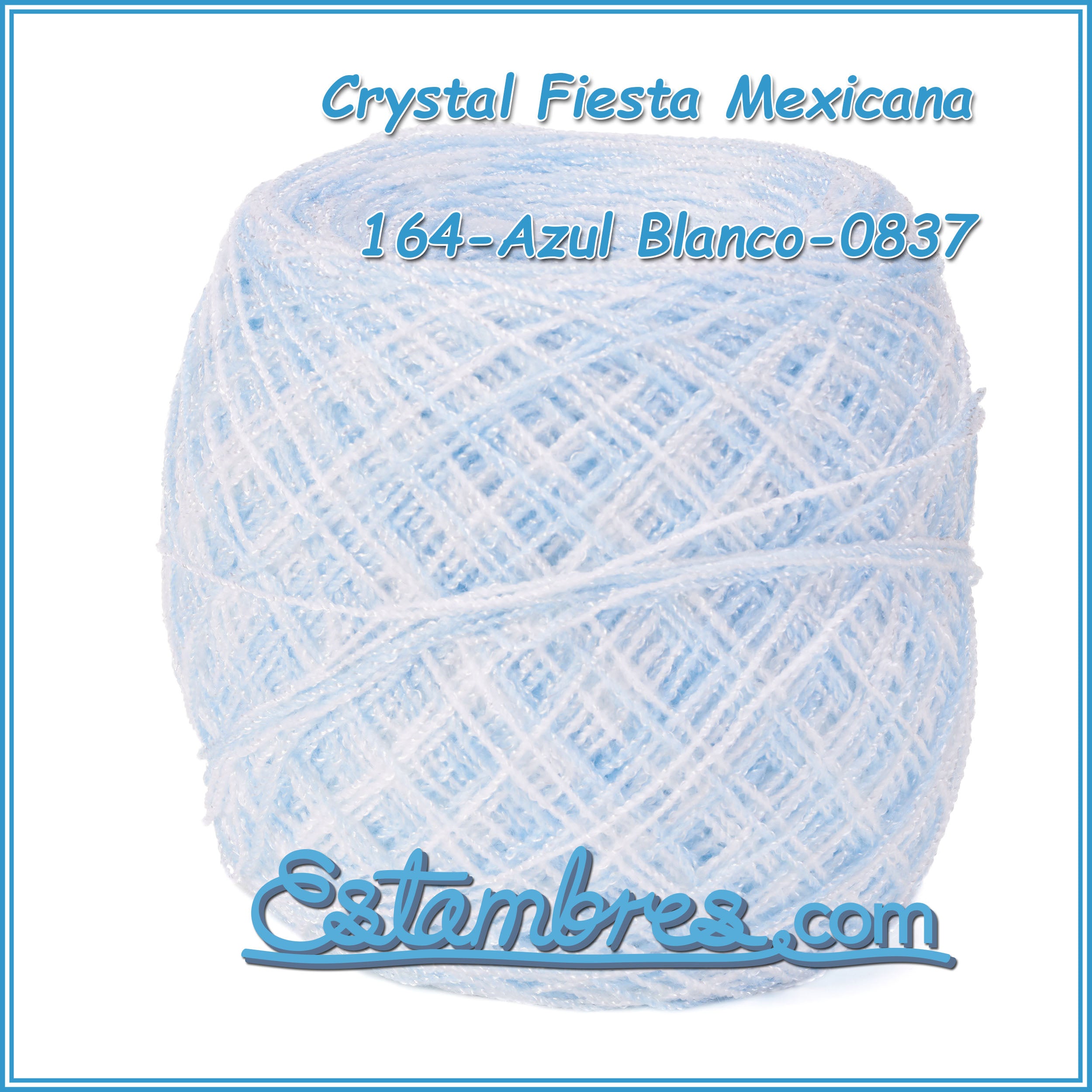  Hilo/Estambre Cristal para Tejer/Bordar Crochet a Mano de  Mexico, (Paquete de 6) Multicolor.