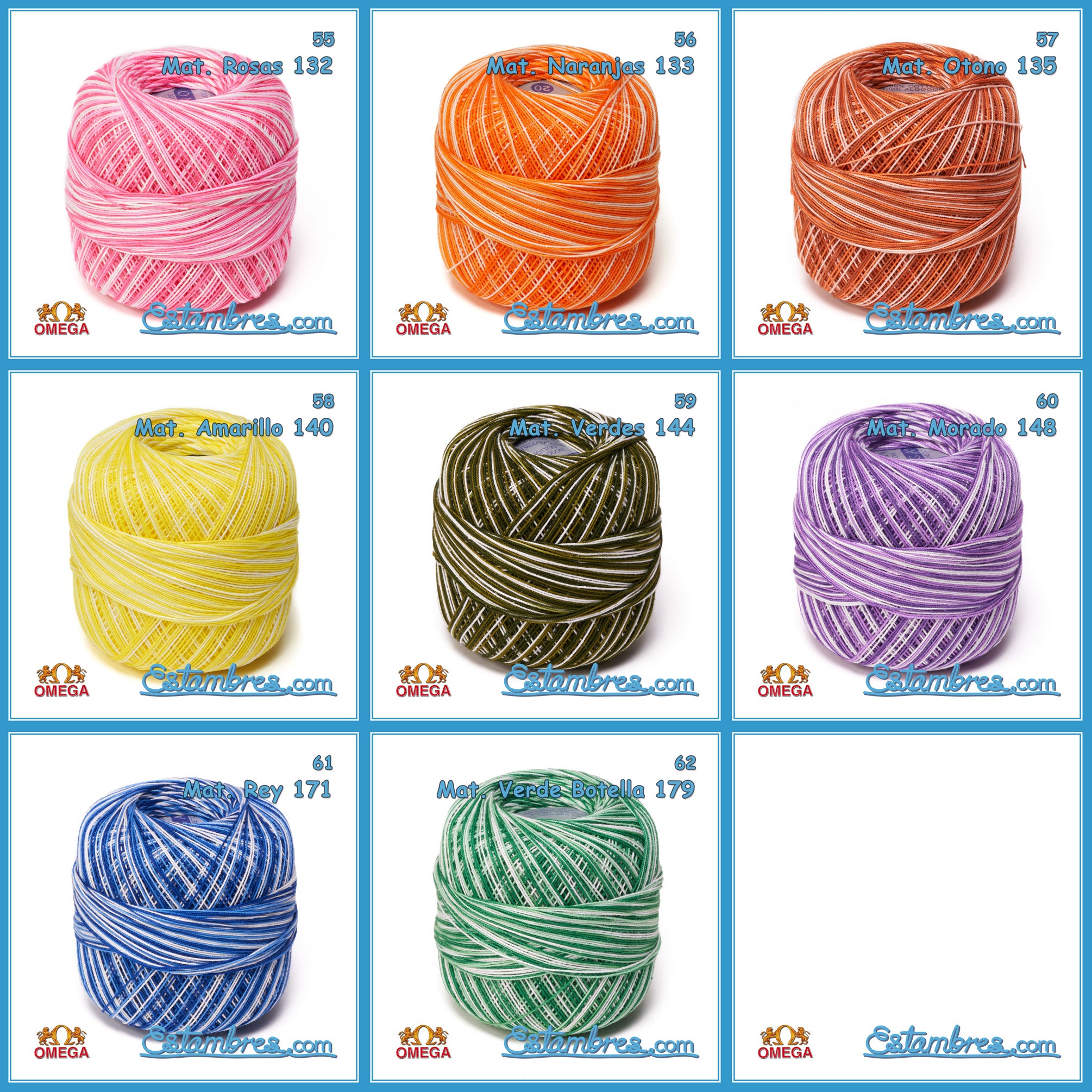 Crochet OMEGA NO.10 [30grs] - Hilo de algodón 100% mercerizado para  ganchillo fino - Color 56-Tonos naranjas 133