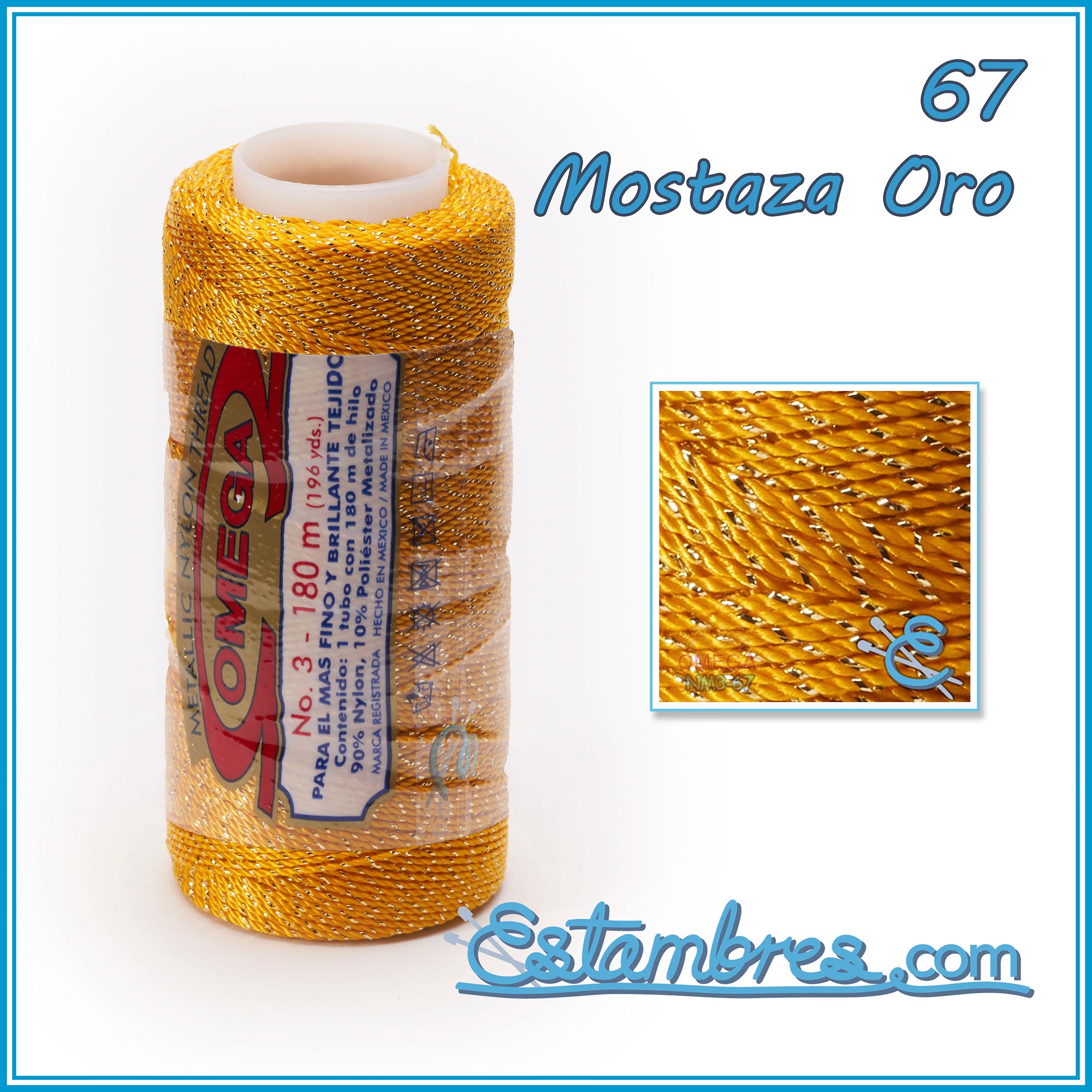 Hilo Omega #3 Metallic (Nylon-90%, Polyester 10%)180meters