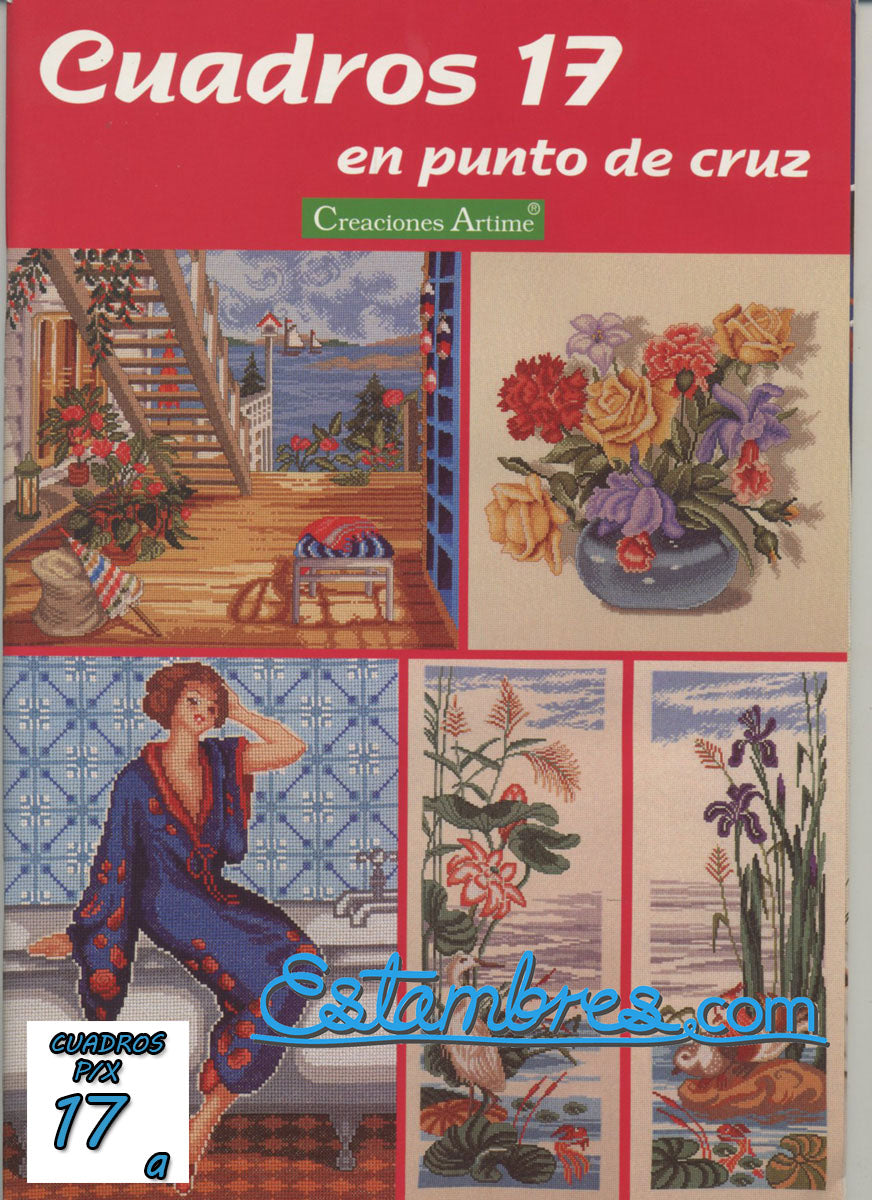 Revista Española Cuadros en Punto de Cruz, contiene muestras elaboradas en punto de cruz, con sus respectivos esquemas de Punto de Cruz, y su respectiva lista de colores a usar, para cada grafico.