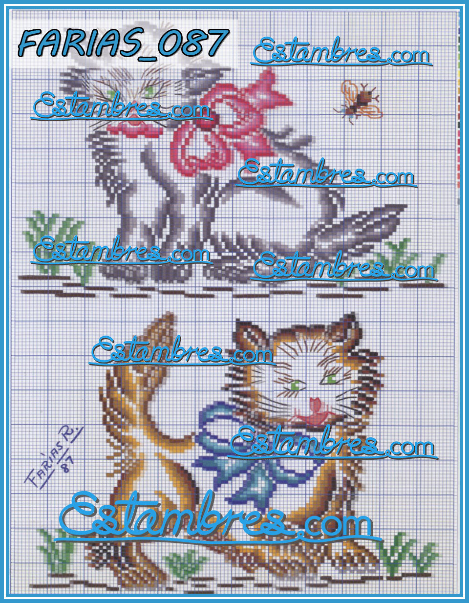 CARAWAY AND BUTTERFLY - KIT PUNTO CRUZ / PUNTO CONTADO - (8.5 x 9.5 cm)