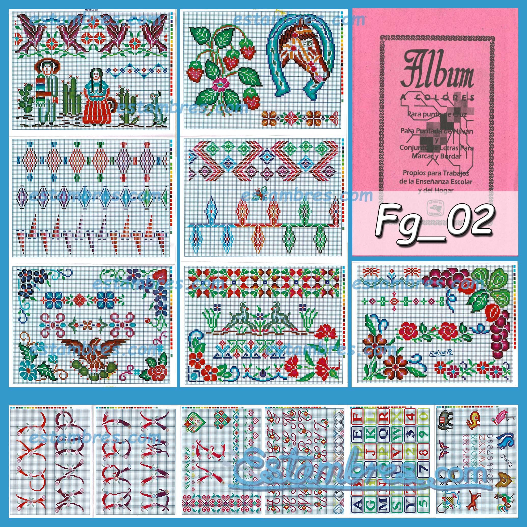 Farias Acordeon Book [29-52] - 2 of 2 - Embroidery Pattern, Crewel Stitch  Embro