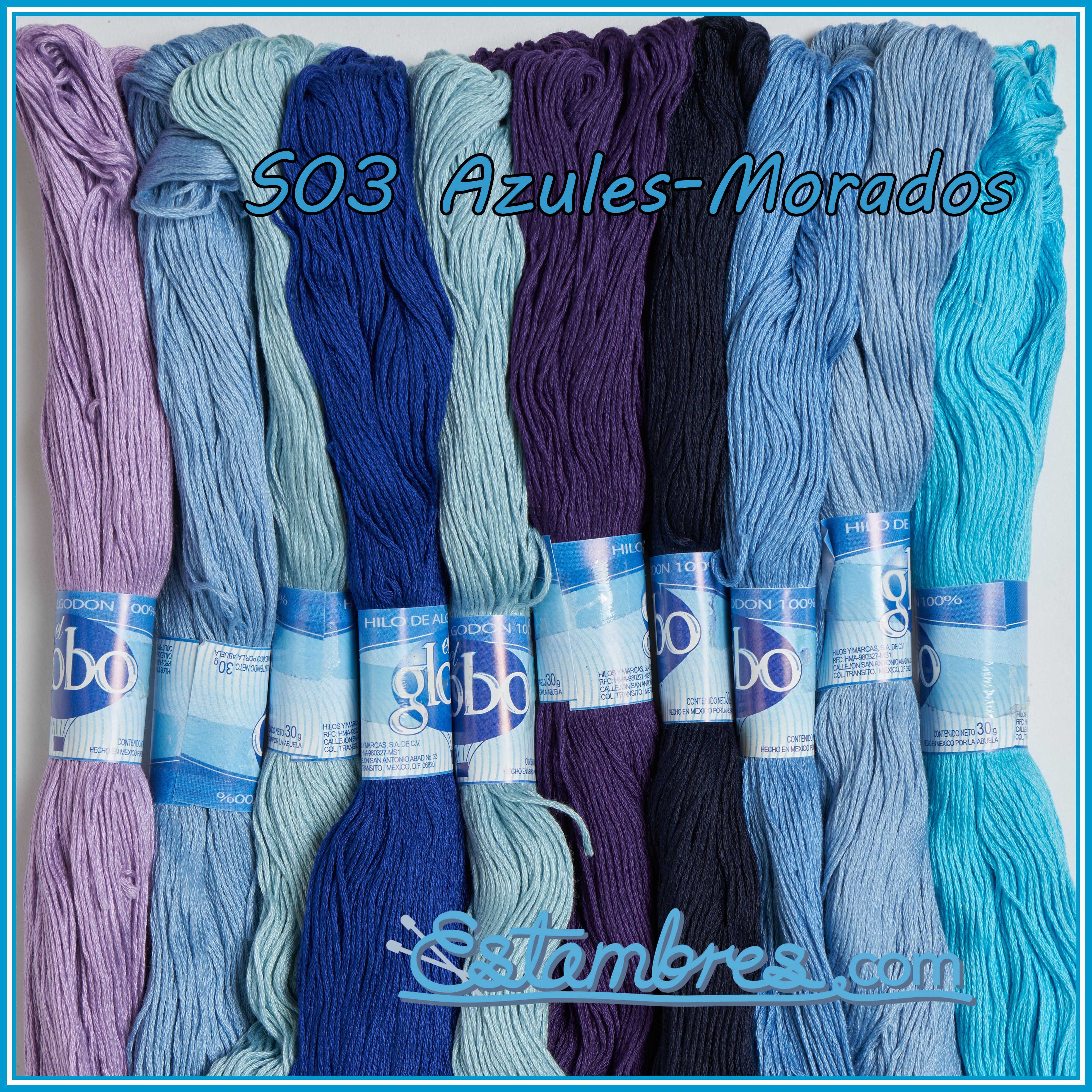 Hilaza El Globo, 30grs, 100%algodon para Bordar y Crochet
