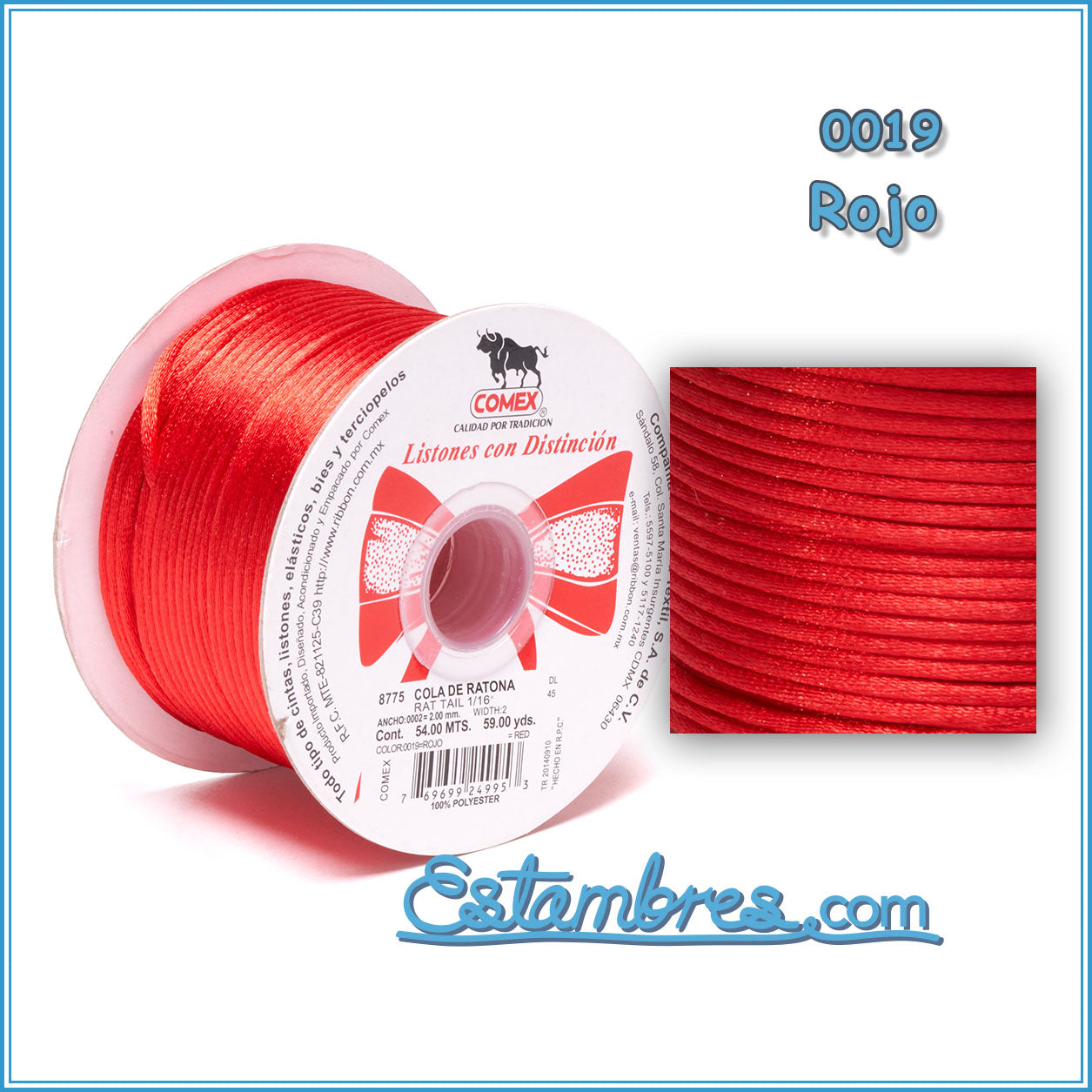 COLA DE RATÓN - CELESTE - 2mm